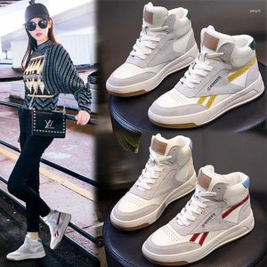 Scarpe casual 2024 Sneakers da donna Ragazza Autunno Inverno Stivali alti in peluche sportivi in vera pelle