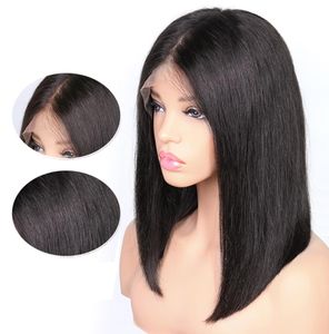 150 densidade 13x4 13x6 brasileiro curto bob perucas sem cola frente do laço humano com cabelo do bebê em linha reta bobo perucas 6643899