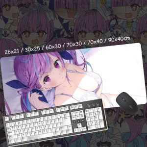 Pads Anime Custom Design XXL Mouse Pad Hololive Vtuber Minato Aqua Theme Gamer Sexig flicka stor skrivbord Mat datorspel Tillbehör