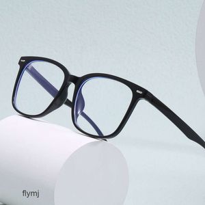 2 pcs Fashion luxury designer New flat lens plastic titanium ultra light material plain color anti blue light glasses can be matched for live streaming