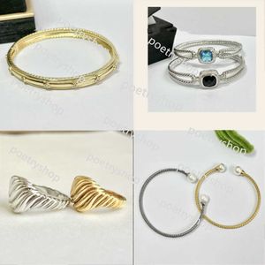 Anéis de banda com caixa anéis dy torcido anel de duas cores mulheres moda prata quente designer jóias mulher luxo diamante vintage pulseira brinco presente de casamento atacado