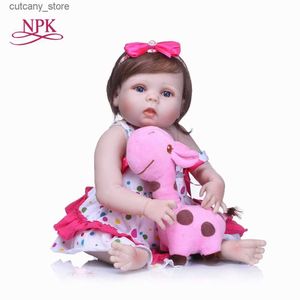 Stuffed Plush Animals NPK 22 Newborn Dolls Lifelike Reborn Dolls Babies Full Body Silicone Vinyl Bebe Christmas Gift For Girls Realistic Children Toy L240322