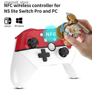 Kontrolery gier Joysticks Aolion bezprzewodowy kontroler gier Bluetooth dla Nintendo Switch Pro NS Lite PC NFC Turbo 6-osiowy dublemotor 3D joysticks GamePady240322