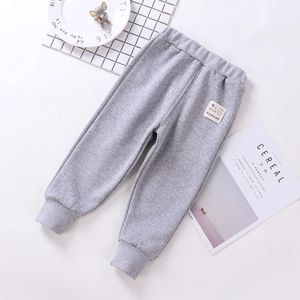 Children's Plush Thick Casual Autumn Winter, New Sports Women, Small and Medium-sized Children, Long Pants for Men, Trendy Trend