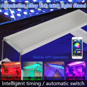 Oświetlenie 3070 cm Aluminium Aquarium LED Oświetlenie Morskie RGB SMD 5050 LED Aquarium Light Lampa do akwarium do lampy LED Lampa Aquarium Wspornik Maryna
