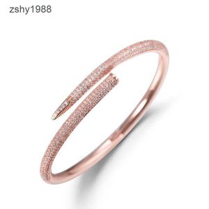 2023 yeni lüks tam elmas manşet bileziği kadınlar için moda markası aşk tırnak bileziği klasik çift tasarımcı bilezikler paslanmaz çelik mücevher hediyesi