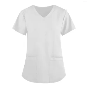 Magliette da donna Lettere o motivi Stampa personalizzata Abiti Scrubs Camicetta Donna Abbigliamento da lavoro Top uniformi Mujer