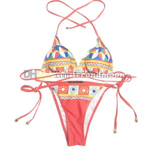 Costume da bagno sexy con scollo all'americana da donna Costume da bagno con colori a contrasto Designer Summer Beach Bikini Costume da bagno diviso