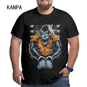 Homens camisetas Extra grande mens t-shirt fumar macaco algodão de alta qualidade Iuxury marca impressa mens t-shirt moda de rua de manga curta 6xl j240322