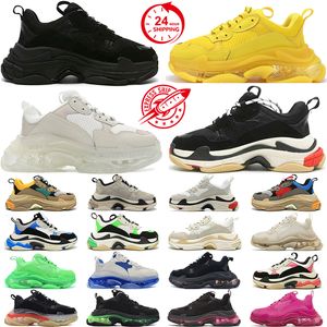 Designer triple s uomo donna scarpe da ginnastica con plateau Nero Bianco Beige Giallo Rosa Grigio Lime Blu Multi scarpe da ginnastica da uomo sportive da jogging a piedi