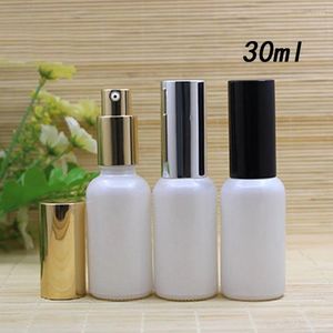 Storage Bottles 30ml Pearl White Glass Bottle Toner Water Essence Moisture Liquid Oil Serum Hyaluronic Gel Sample Skin Care Cosmetic