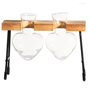 Vases Promotion! Glass Vase Hydroponic Plant Vintage Flower Pot Table Desktop Bonsai Heart Shape Home Decoration Wedding