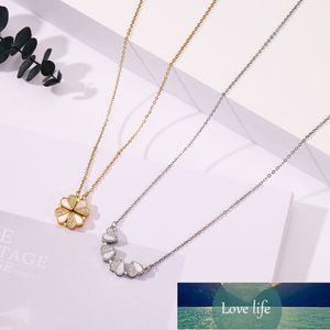 Wholeslae Dual-Wear Flower Necklace Light Luxury Minority Advanced Design Magnetic Pendant Titanium Steel Clavicle Chain