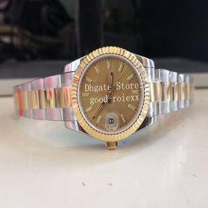 31mm Titta på Sapphire Crystal Watches Women's Automatic 2813 Green Grey BP Steel Yellow Gold Date Factory Women BPF Ladies Busi277i