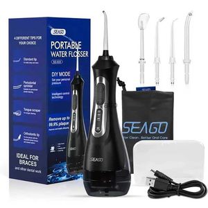 Inne urządzenia Seago Oral Irrigator Przenośny zlew USB Water Jet Ipx7 Dental 200 ml zbiornik wodny H240322