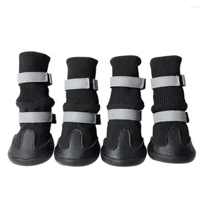 Dog Apparel Paw Protector Pet Supplies Anti-Slip Warm 4Pcs Winter Waterproof Snow Boots