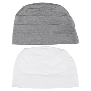Beralar 2pcs Elastik pamuk uyku şapkası kadınlar için rahat kafa