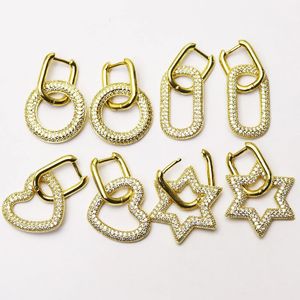 5 pares de vários tipos de brincos de zircão joias brincos pendurados brincos de cor dourada design brincos de moda 9783 240312