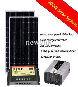 KIT Solar COMPLETO 200 W Watt 200 W Painel Solar 300 W Inversor 20A controlador de carga solar 12 V RV Barco Off Grid1493346