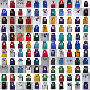 Klassiker Retro Basketball -Trikot Vintage Iverson Oluwon Drexler Stockton Rose Pippen Rodman Garnett Webb Nowitzki Kidd Nash Bird Rondo Pierce