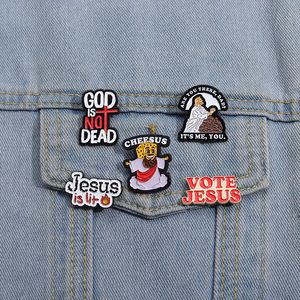 Cartoon Creative Jesus Enamel Pins Vote Jesus Decorative Alloy Brooches for Christian Clothes Backpack Lapel Badge Accessories