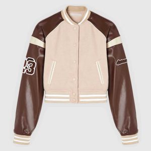 Women Varsity Jackets Letterman Odkręć cenę kurtki baseballowej na ramiona z oryginalnej skóry