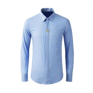 Camisas casuais masculinas de alta qualidade jóias de luxo 100 algodão formal manga longa oem designer moda verão camisa masculina