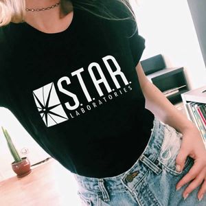 Women's T-Shirt Flash DC Barry Allen Laboratories Star Labs Letter Printed Womens T-shirt Casual Cotton Funny Shirt Harajuku T-shirt Top 240322