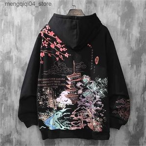 Herrtröjor tröjor herrar sudaderas con capucha loft tryck hoodie y2k kläder harajuku anime hiphop japansk streetwear tröja q240322