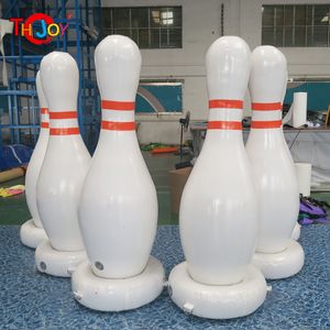 2,5mh (8.2ft) üfleyici dış mekan aktiviteleri 6 adet çok dev şişme bowling pimleri top atma şerit top oyunları