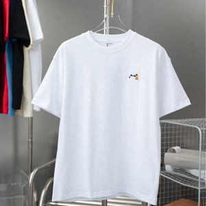 Designer LU Luo Family Correct High Version 24S Early Spring New Embroidered Short sleeved Tshirt with Giant Panda Embroidery on the Chest Same Style for Men and Women