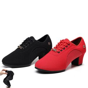 Buty dla dorosłych buty z latynoskim taniec na nauczyciel buty kobiety Oxford materiał Środkowy pięta Square Buty taneczne Sailor Dance Soft Social Treakers
