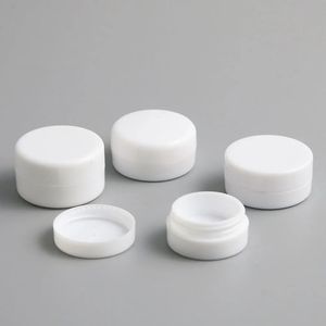 Mini pote vazio de plástico branco, 1g, 2g, 3g, 5g, viagem, amostra cosmética, maquiagem, creme facial, recipientes, organizador de arte de unha