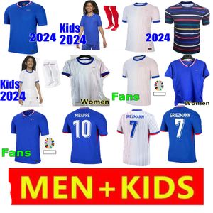 Clube francês Conjuntos completos de camisas de futebol Benzema 24 25 GIROUD MBAPPE GRIEZMANN SALIBA PAVARD KANTE Maillot de foot equipe Maillots Kit masculino / infantil camisa de futebol