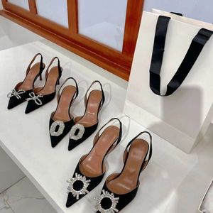 Luksusowe designerskie kobiety Sandały Wysokiej jakości slajdy kryształowe cielę skórzane szczupłe buty na obcasie pikowana platforma letnia plaża Bulili pantof