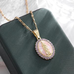 Pendant Necklaces Fashion Trend Retro Religious Faith Virgin Mary Goddess Alloy Necklace Amulet Prayer Gift For Men And Women