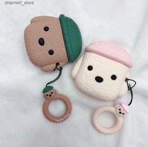 Earphone Accessories Teddy Dog Cute for Airpods 2 Case Cartoon Silicone Headphone Protective Cover for Airpods Pro Case Wireless Earphone AccessoriesY240322