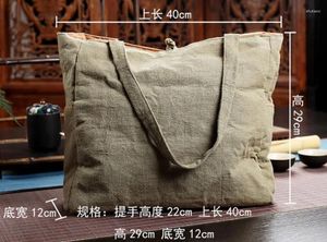 Shopping Bags Cotton And Linen Portable Tea Travel Large-capacity Hand-held Cloth