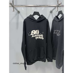 Tasarımcı Hoodie Balencigs Moda Hoodies Hoody Mens Sweaters Yüksek Kalite Doğru Versiyon 24s Yüksek Son Yeni El Boyalı Graffiti Baskı Gündelik LO RKBD