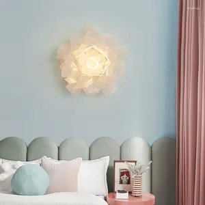 Wall Lamp Nordic Designer 3 Colocrs LED Warm Romantic Flower Suitable For Stairs Balcony Bedroom Bedside