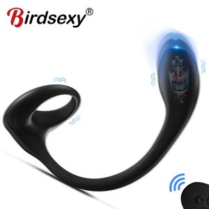 Cock Vibrator Male Prostate Massager Remote Control Plug Anal Butt Stimulator Sperm Lock Ring Penis Cock Sex Toy for Men Couple 240401