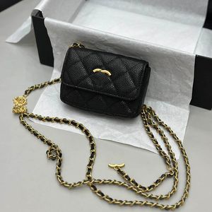 Mini Emblema Portafoglio da donna di design Marsupio 12CM Borsa di lusso Testa di leone Catena vintage Matelasse Tendenza da sera Frizione Portamonete Porta carte con patta Borsa da marsupio