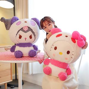 Przekształcanie się w Kuromi Purple Bunny Plush Star Library Library Doll Prezent urodzinowy Hurtowa 35 cm