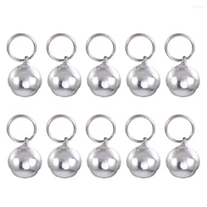 Colarinhos de cachorro 10pcs pet small puppy colar de charme acessórios pendentes para bell gatitte (prata 18 mm)