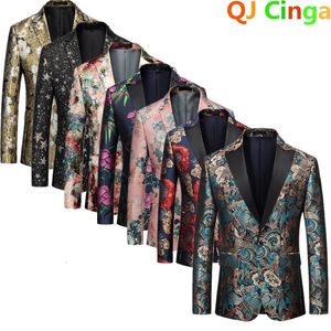 Single Breasted Long Sleeve Printed Suit Jacket Mens Fashion Trim Men Dress Coat Wedding Business Blazer Masculino M-5XL 6XL 240318
