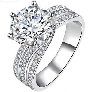 女性のためのモイサナイト結婚指輪925スターリングシルバーバンドDカラーVVSダイヤモンドエンゲージ