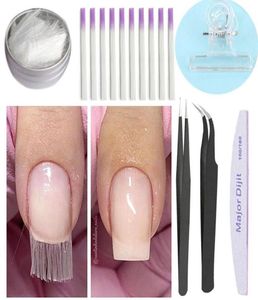 Włókno paznokcie sztuka Włókno szklane Wydłużenie paznokci Gel z skrobiącą akrylową manicure narzędzie 5938485