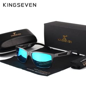 Kingseven men polarizado óculos de sol de alumínio magnésio óculos de condução retângulo tons para masculino masculino 240304