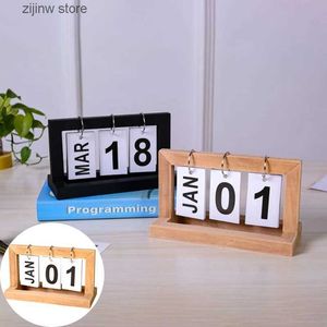 カレンダーの木製ホームカレンダーカフェデスクトップ装飾素朴な名前DIYプランナーテーブル永久カレンダーオフィス用品Y240322