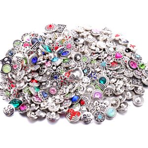 Bottoni a pressione in metallo da 12 mm, orecchini, bracciale, collana, fai da te, strass in cristallo, fiori, ciondoli in metallo da 12 mm